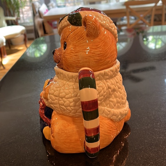 Christmas Teddy Bear Teapot W/tree & Gifts Holiday Ceramic Hand - Picture 2 of 13